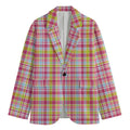 Cotton Candy Pastel Plaid Pattern Print Men's Blazer