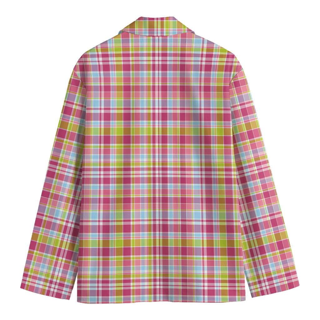 Cotton Candy Pastel Plaid Pattern Print Men's Blazer