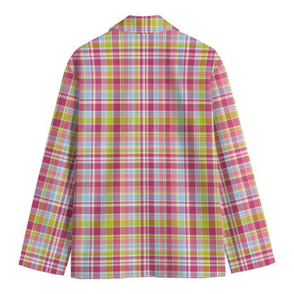 Cotton Candy Pastel Plaid Pattern Print Men's Blazer
