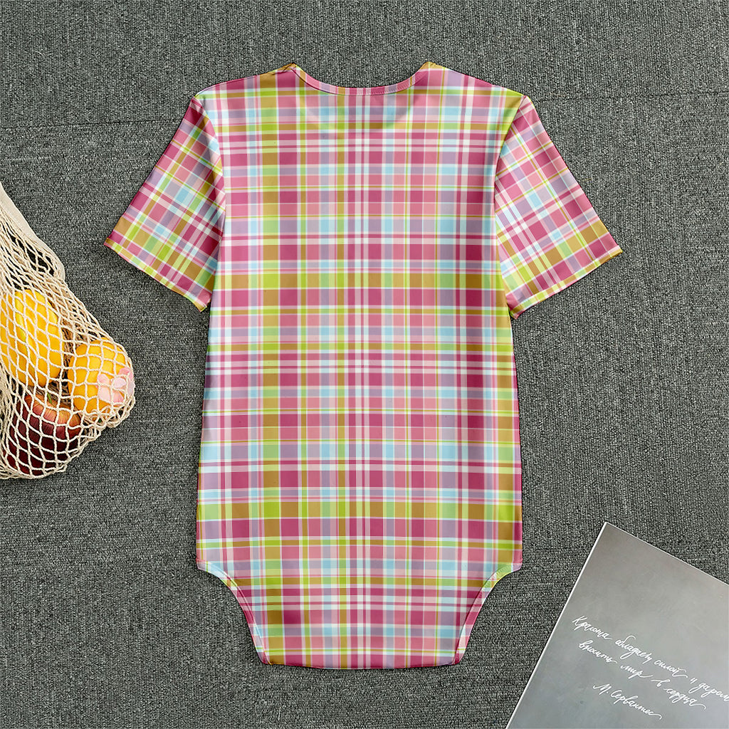Cotton Candy Pastel Plaid Pattern Print Men's Bodysuit