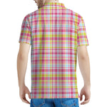 Cotton Candy Pastel Plaid Pattern Print Men's Polo Shirt