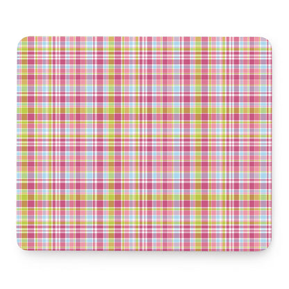 Cotton Candy Pastel Plaid Pattern Print Mouse Pad