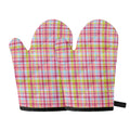 Cotton Candy Pastel Plaid Pattern Print Oven Mitts