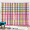 Cotton Candy Pastel Plaid Pattern Print Pencil Pleat Curtains