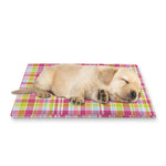 Cotton Candy Pastel Plaid Pattern Print Pet Cooling Mat Cover