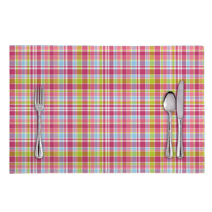 Cotton Candy Pastel Plaid Pattern Print Placemat