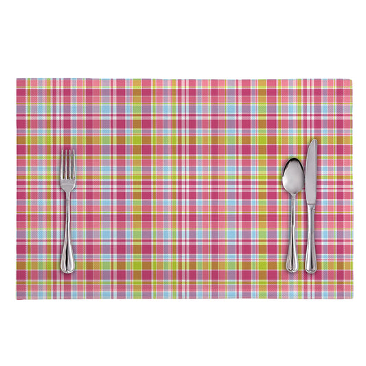 Cotton Candy Pastel Plaid Pattern Print Placemat