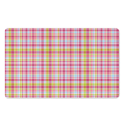 Cotton Candy Pastel Plaid Pattern Print Polyester Doormat