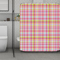 Cotton Candy Pastel Plaid Pattern Print Polyester Shower Curtain