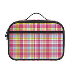 Cotton Candy Pastel Plaid Pattern Print Portable Lunch Bag