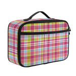 Cotton Candy Pastel Plaid Pattern Print Portable Lunch Bag