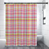 Cotton Candy Pastel Plaid Pattern Print Premium Shower Curtain