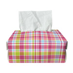Cotton Candy Pastel Plaid Pattern Print Rectangle Tissue Box Cover