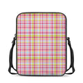 Cotton Candy Pastel Plaid Pattern Print Rectangular Crossbody Bag
