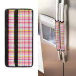 Cotton Candy Pastel Plaid Pattern Print Refrigerator Handle Covers