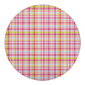 Cotton Candy Pastel Plaid Pattern Print Round Blanket