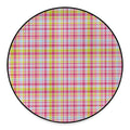 Cotton Candy Pastel Plaid Pattern Print Round Floor Mat
