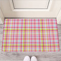 Cotton Candy Pastel Plaid Pattern Print Rubber Doormat