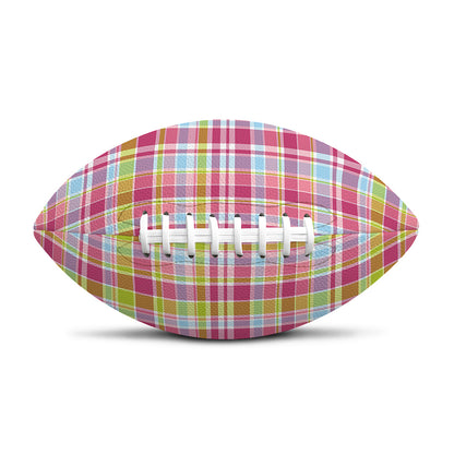 Cotton Candy Pastel Plaid Pattern Print Rugby Ball
