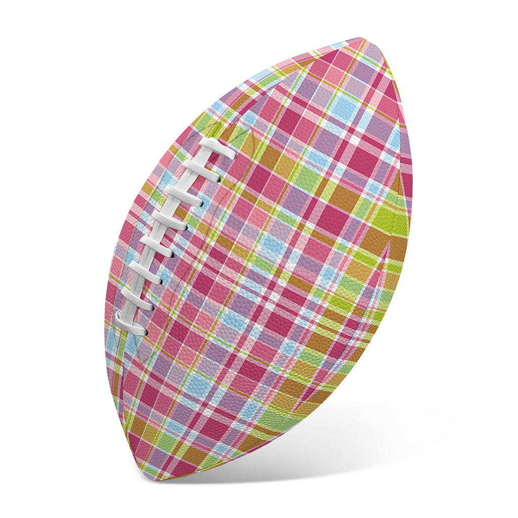 Cotton Candy Pastel Plaid Pattern Print Rugby Ball