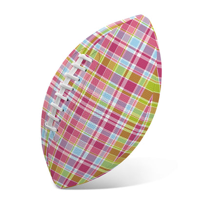 Cotton Candy Pastel Plaid Pattern Print Rugby Ball