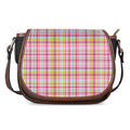 Cotton Candy Pastel Plaid Pattern Print Saddle Bag