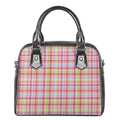 Cotton Candy Pastel Plaid Pattern Print Shoulder Handbag