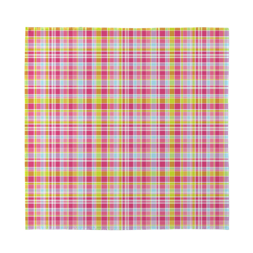 Cotton Candy Pastel Plaid Pattern Print Silk Bandana