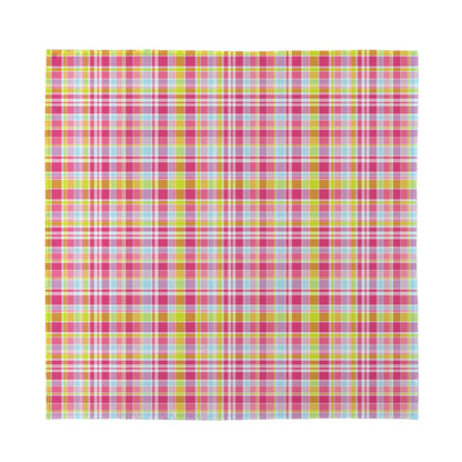 Cotton Candy Pastel Plaid Pattern Print Silk Bandana