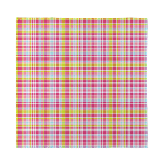 Cotton Candy Pastel Plaid Pattern Print Silk Bandana