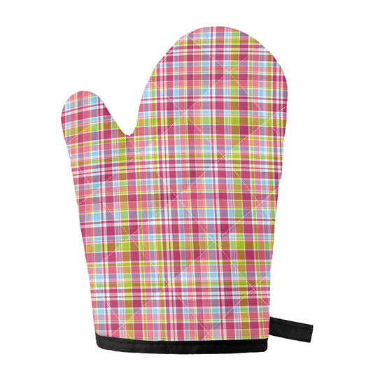 Cotton Candy Pastel Plaid Pattern Print Single Oven Mitt
