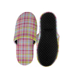 Cotton Candy Pastel Plaid Pattern Print Slippers