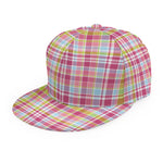 Cotton Candy Pastel Plaid Pattern Print Snapback Cap