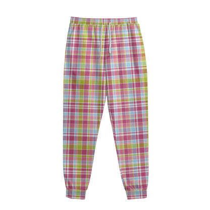 Cotton Candy Pastel Plaid Pattern Print Sweatpants