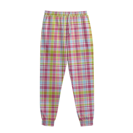 Cotton Candy Pastel Plaid Pattern Print Sweatpants