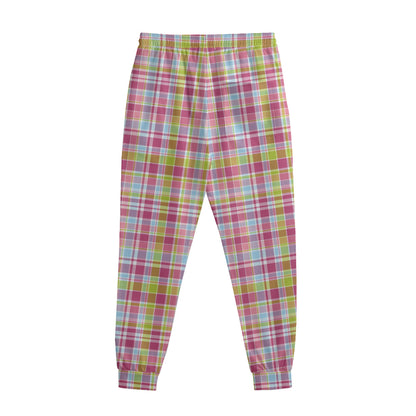 Cotton Candy Pastel Plaid Pattern Print Sweatpants