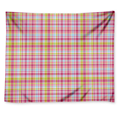 Cotton Candy Pastel Plaid Pattern Print Tapestry