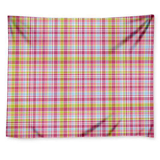 Cotton Candy Pastel Plaid Pattern Print Tapestry