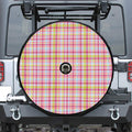 Cotton Candy Pastel Plaid Pattern Print Tire Cover With Camera Hole
