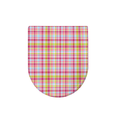 Cotton Candy Pastel Plaid Pattern Print Toilet Lid Cover