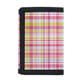 Cotton Candy Pastel Plaid Pattern Print Trifold Wallet