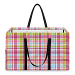 Cotton Candy Pastel Plaid Pattern Print Utility Tote Bag