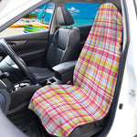 Cotton Candy Pastel Plaid Pattern Print Waterproof Car Seat Cover