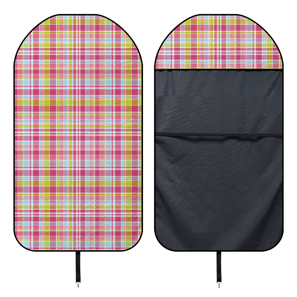 Cotton Candy Pastel Plaid Pattern Print Waterproof Car Seat Cover