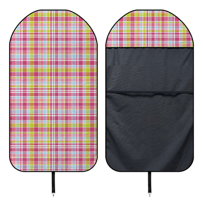 Cotton Candy Pastel Plaid Pattern Print Waterproof Car Seat Cover