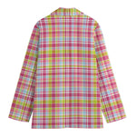 Cotton Candy Pastel Plaid Pattern Print Women's Blazer
