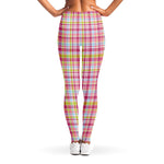 Cotton Candy Pastel Plaid Pattern Print Women's Leggings