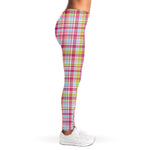 Cotton Candy Pastel Plaid Pattern Print Women's Leggings