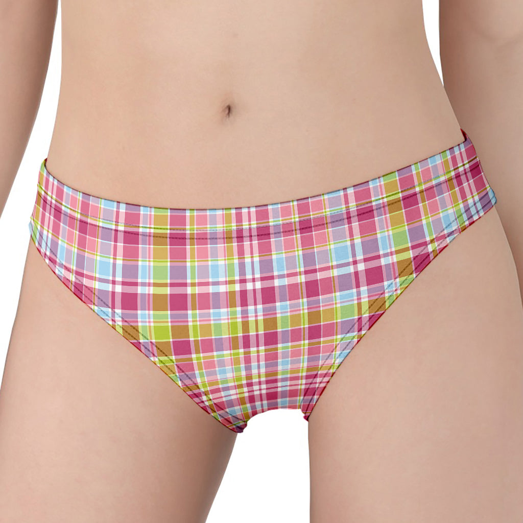 Cotton Candy Pastel Plaid Pattern Print Women's Panties