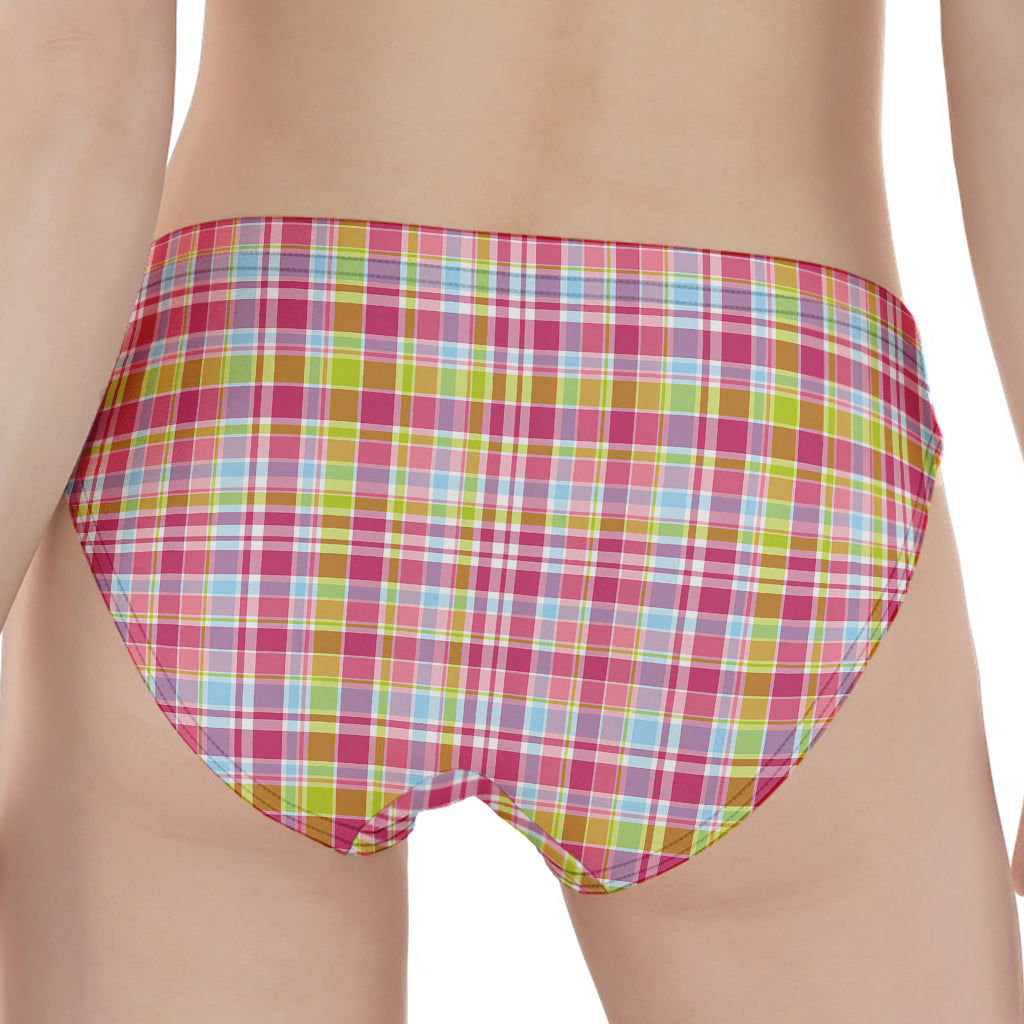 Cotton Candy Pastel Plaid Pattern Print Women's Panties